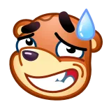 😓 desenho animado, urso, suor, ansioso, preocupado, fofo, expressão telegram sticker