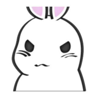 😠 lapin, lapin, en colère, animal, mignon, dessin animé whatsapp sticker