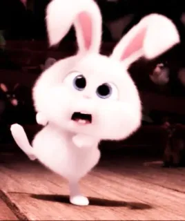🐰 Snowball The Secret Life of Pets coelho, coelhinho, branco, desenho animado, animal, fofo whatsapp sticker