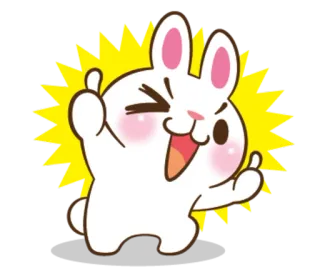 👌 кролик, мультик, стикер, средний палец, оскорбительный whatsapp sticker