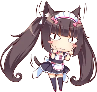 🐱 猫, ちび, アニメ, 猫耳, かわいい, 漫画 telegram sticker