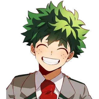 😁 Izuku Midoriya My Hero Academia Anime, Manga, My Hero Academia, Izuku Midoriya, lächelnd, Held, Fanart telegram sticker