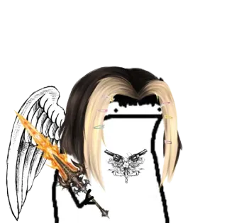 🎸 ángel, espada, alas, arma, arma whatsapp sticker