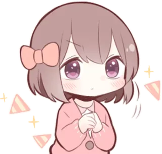 😶 Чиби, Милый, Аниме, Девочка, Мультфильм, Каваий telegram sticker