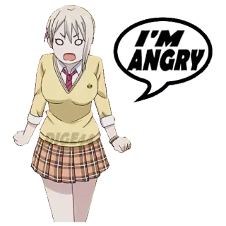 😤 I'M ANGRY arrabbiato, anime, contrariato, furioso, frustrato, fumetto telegram sticker