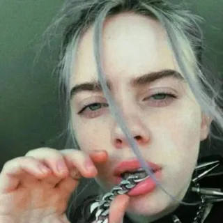 🤨 Billie Eilish บิลลี ไอลิช, นักร้อง, คนดัง, เพลง, โซ่ telegram sticker