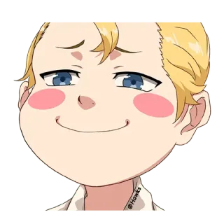 😏 @Hawks anime, kreskówka, postać, ilustracja, uśmiech telegram sticker