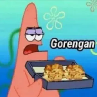 🥵 Patrick Star Spongebob Squarepants Gorengan gorengan, patrick, star, spongebob, snack, indonesian whatsapp sticker