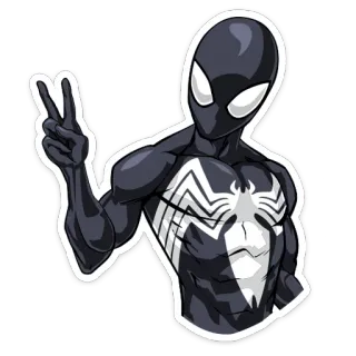 ✌️ Spider-Man человек-паук, марвел, комикс, супергерой, знак мира, мультфильм, наклейка telegram sticker
