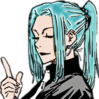 ☝️ anime, manga, portrait, blue hair telegram sticker
