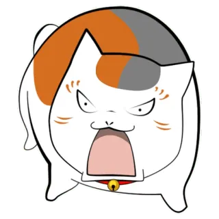 ☹️ gato, bravo, desenho animado, adesivo, animal, fofo, gritando whatsapp sticker