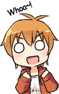😍 Whoa~! anime, cartoon, excited, surprise, whoa whatsapp sticker