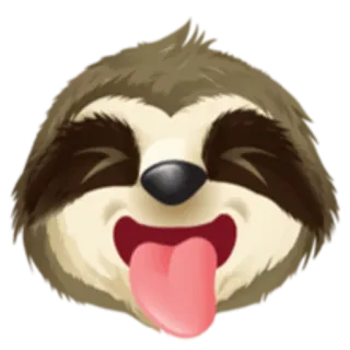 😝 preguiça, animal, desenho animado, emoji, feliz, fofo whatsapp sticker