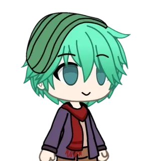 🌟 Cartone animato, Anime, Personaggio, Capelli verdi telegram sticker