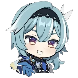 😃 Eula Genshin Impact Anime, Gra wideo, Genshin Impact, Eula, Postać telegram sticker