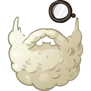 👄 beard, facial hair, white, cartoon, accessory, disguise, moustache telegram sticker