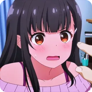 ⭐️ アニメ, 女の子, 赤面, 漫画, ショック telegram sticker