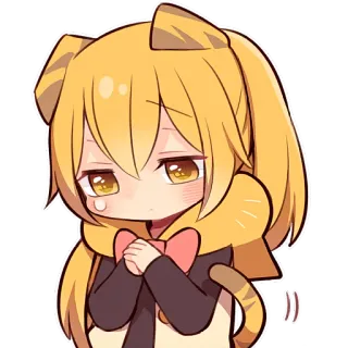 😢 anime, cute, chibi, cat, animal, cartoon telegram sticker