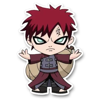 ⚱️ Gaara Naruto 愛 Anime, Manga, Kreskówka, Gaara, Naruto, Ninja telegram sticker