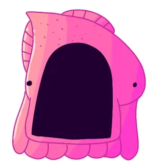😧 rosa, criatura, monstro, abstrato, desenho animado, engraçado, personagem telegram sticker