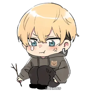 😢 @HAWKS Anime, Manga, Chibi, Hoạt hình, Nhân vật, Kawaii, Dễ thương, Nghệ thuật telegram sticker