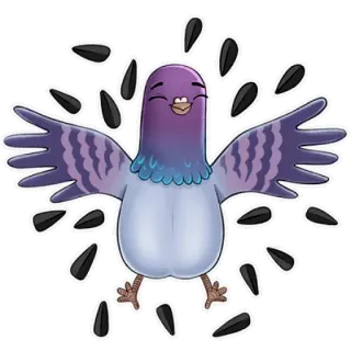 ☺️ bird, pigeon, animal, cute, seeds telegram sticker