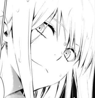 😂 Anime, Manga, Femme, Visage, Noir et blanc whatsapp sticker