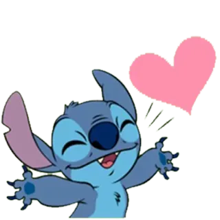 ❤ Stitch süß, lilo und stitch, herz, cartoon, disney, alien telegram sticker