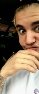 😐 Justin Bieber Selfie, Celebrità, Cantante, Popstar, Faccia buffa, Ritratto, Musica telegram sticker