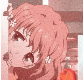 😶 สาวอนิเมะ, น่ารัก, ดอกไม้, การ์ตูน telegram sticker