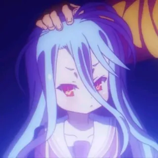 😒 Shiro No Game No Life Anime, Shiro, No Game No Life, Nhân vật, Cô gái, Xoa đầu whatsapp sticker