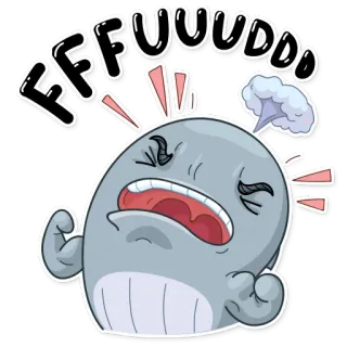 😫 FFFUUDDO wal, cartoon, wütend, frustriert, fluchen, verärgert, genervt telegram sticker