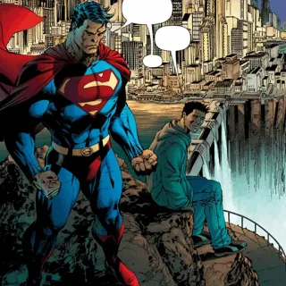 💎 Superman Superheld, Comic, Stahlmann, Stadt, Freund telegram sticker
