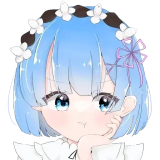 😒 Anime, Lindo, Chica, Dibujos animados, Retrato telegram sticker