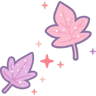 🍁 leaves, fall, autumn, pink, purple, sparkles, nature, sticker telegram sticker