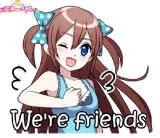 😚 We're friends Аниме, Друзья, Милый, Девушка whatsapp sticker