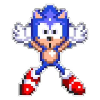 😱 Sonic the Hedgehog erizo, azul, videojuego, pixel art, clásico telegram sticker