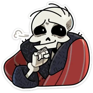 😊 skeleton, cartoon, sticker, illustration, character telegram sticker