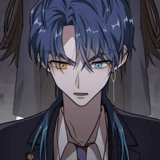🌑 anime, manga, character, blue hair telegram sticker