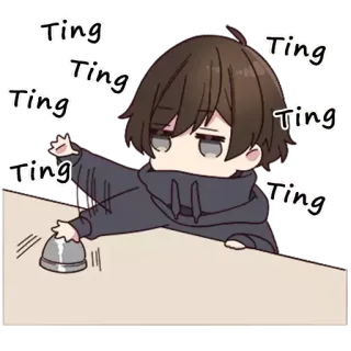 🛎 Ting Ting Ting Ting Ting Ting Ting Ting Chibi, Anime, Cartone animato, Squillo, Campana, Carino telegram sticker