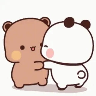 💞 ours, panda, mignon, amour, câlin, couple, dessin animé telegram sticker