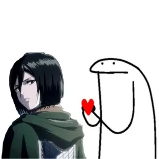 😍 Mikasa Ackerman Attack on Titan Anime, Trái tim, Tình yêu, Hoạt hình, Sticker telegram sticker