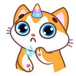 👏 kat, eenhoorn, kitten, schattig, sticker, cartoon telegram sticker