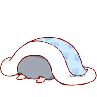 💞 @HAWKS dễ thương, động vật, buồn ngủ, chăn, kawaii telegram sticker