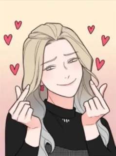 🥰 corações, amor, fofo, dedos, coreano telegram sticker
