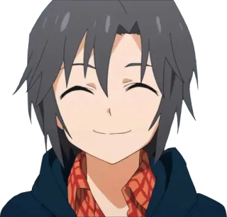 😊 Anime, Personaje, Sonrisa, Retrato, Dibujo animado, Hombre telegram sticker