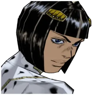 😏 Bruno Bucciarati JoJo's Bizarre Adventure Bruno Bucciarati, JoJo's Bizarre Adventure, Anime, Manga, Postać, Sztuka, Naklejka telegram sticker