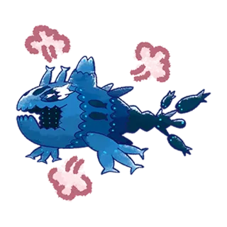 😠 creatura, mostro, blu, pesce, creatura marina, fantasia telegram sticker