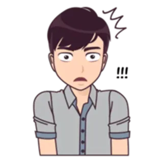 😳 kartun, terkejut, pria, orang, kesal, bingung telegram sticker