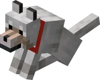 🐶 Minecraft Minecraft, dog, wolf, video game, pixel art, pet telegram sticker